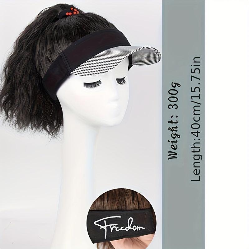 Baseball Cap with 40-64 cm Synthetic Ponytail Extensions Wig for Daily Use
