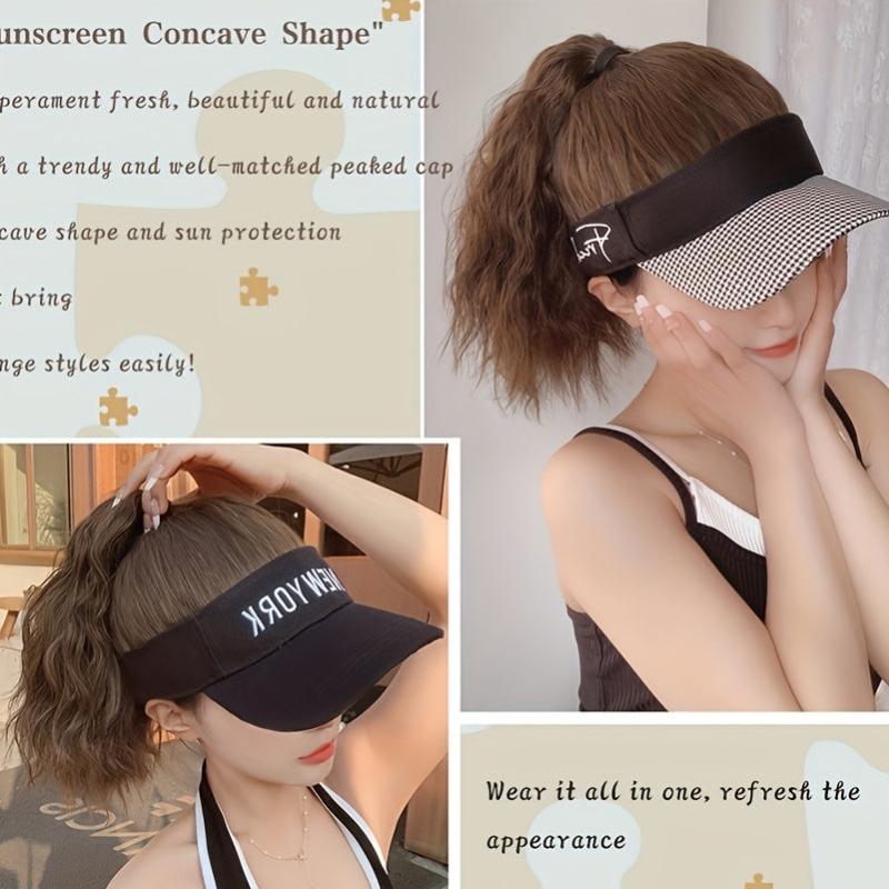 Baseball Cap with 40-64 cm Synthetic Ponytail Extensions Wig for Daily Use