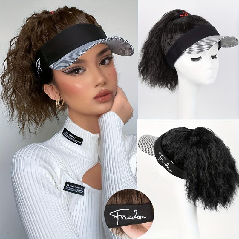 Baseball Cap with 40-64 cm Synthetic Ponytail Extensions Wig for Daily Use
