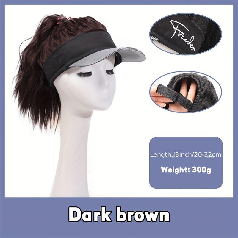 Baseball Cap with 40-64 cm Synthetic Ponytail Extensions Wig for Daily Use