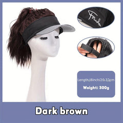 Baseball Cap with 40-64 cm Synthetic Ponytail Extensions Wig for Daily Use