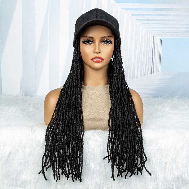 Synthetic Braided Hair Wigs With Baseball Cap 55-88 cm