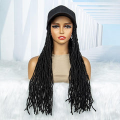 Synthetic Braided Hair Wigs With Baseball Cap 55-88 cm