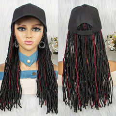 Synthetic Braided Hair Wigs With Baseball Cap 55-88 cm