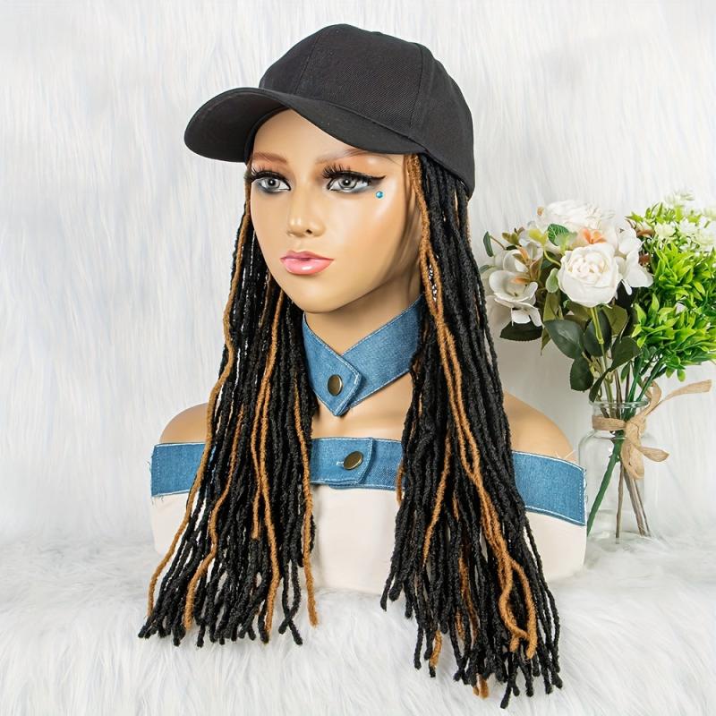Synthetic Braided Hair Wigs With Baseball Cap 55-88 cm