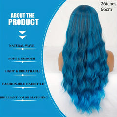 Long Curly Wavy Wigs With Bangs Synthetic Rose Net Wigs