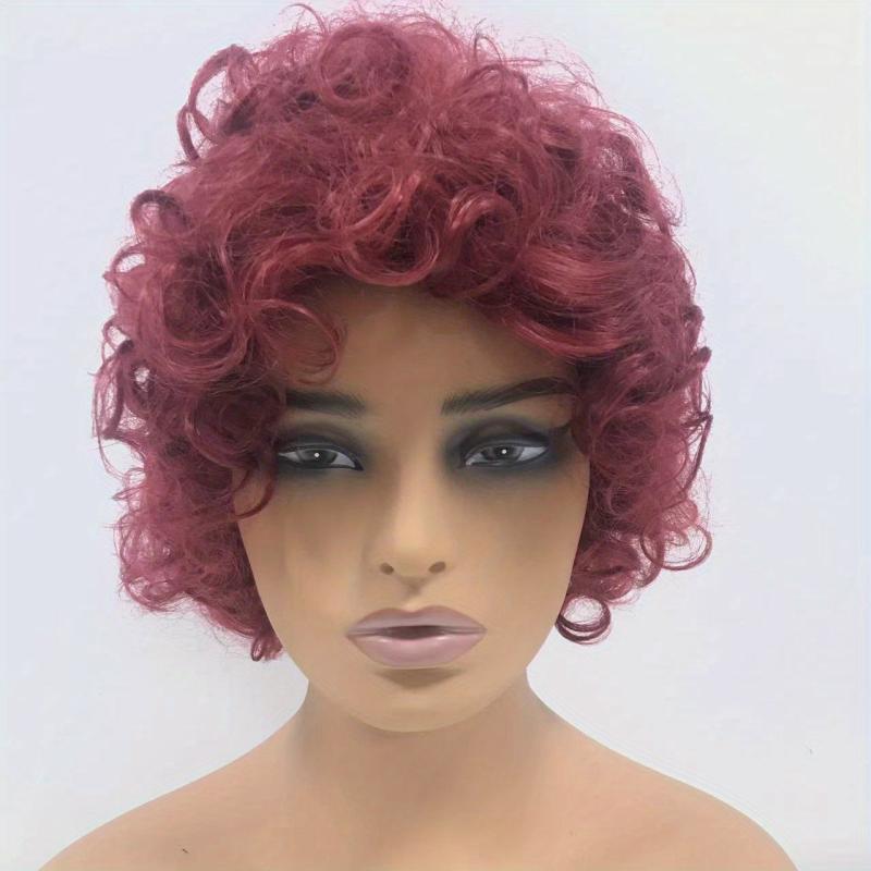 Soft Afro Curly Kinky Hair Wig For Women Girls Synthetic Rose Net Wig