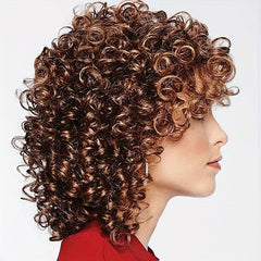Soft Afro Curly Kinky Hair Wig For Women Girls Synthetic Rose Net Wig