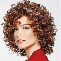 Soft Afro Curly Kinky Hair Wig For Women Girls Synthetic Rose Net Wig