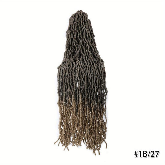44 Cm Faux Locs Crochet Braids Hair Extensions Pre-looped Synthetic Long