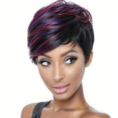 Short Curly Ombre Pixie Cuts Wigs For Women Synthetic Wigs
