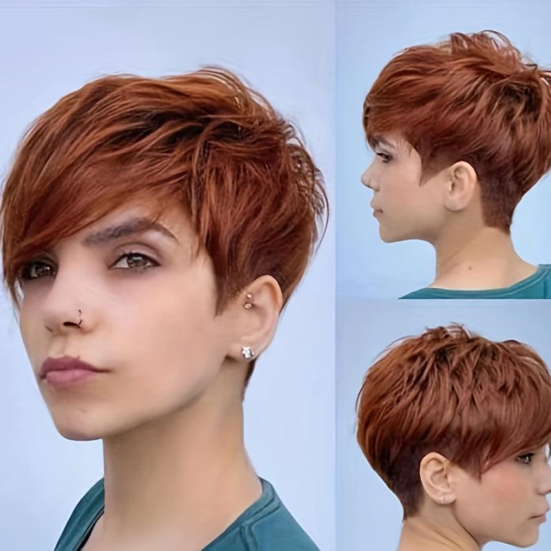 Short Curly Ombre Pixie Cuts Wigs For Women Synthetic Wigs