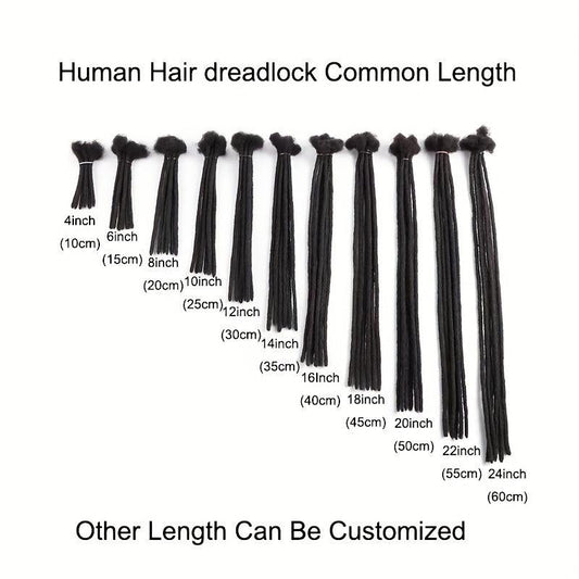 10 Strands Human Hair Dreadlock Extensions 0 Diameter Full Hand Permanent