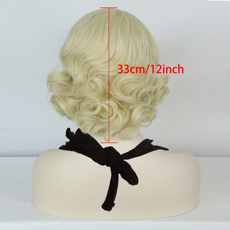 Halloween Wig Short Wavy Hair Synthetic 1920s Vintage Wig For Women