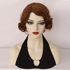 Halloween Wig Short Wavy Hair Synthetic 1920s Vintage Wig For Women