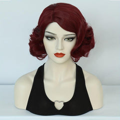 Halloween Wig Short Wavy Hair Synthetic 1920s Vintage Wig For Women