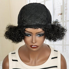 Short Afro Curly Wigs With Bangs for Women