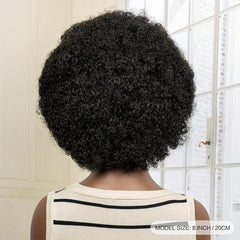 Short Afro Curly Wigs With Bangs for Women