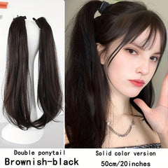 Long Ponytail Synthetic Clip In Hair Extensions Natural Look