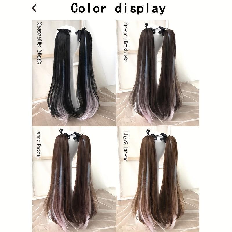 Long Ponytail Synthetic Clip In Hair Extensions Natural Look