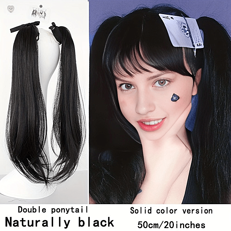Long Ponytail Synthetic Clip In Hair Extensions Natural Look
