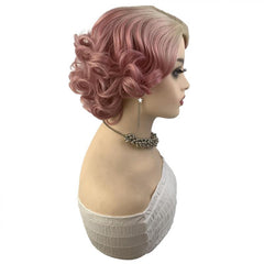 Short Blonde Curly Wig for Halloween Cosplay 20-32cm
