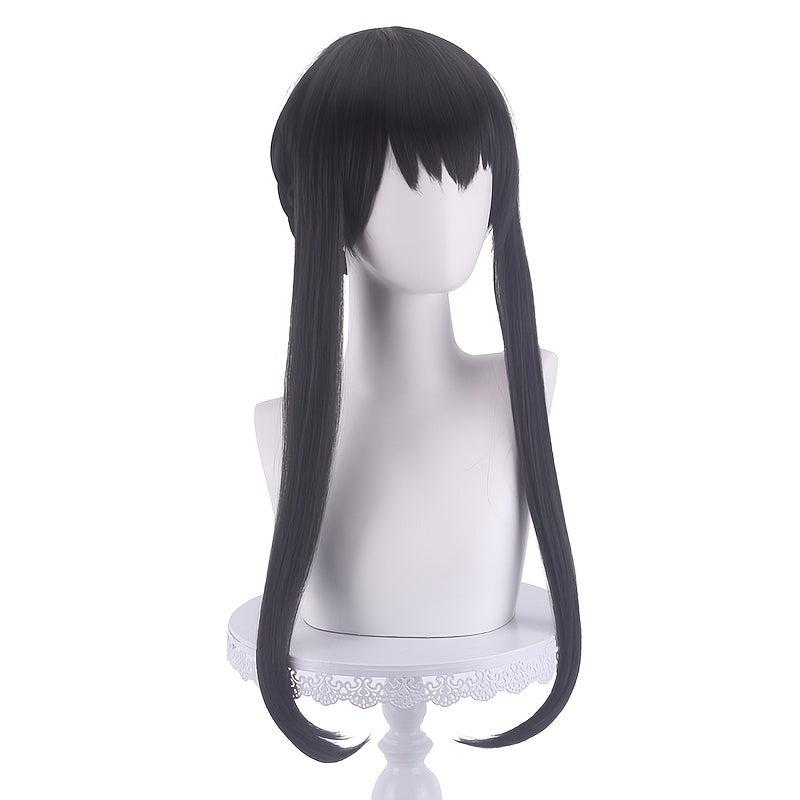 Long Straight Wig With Braids Synthetic Wig With Bangs