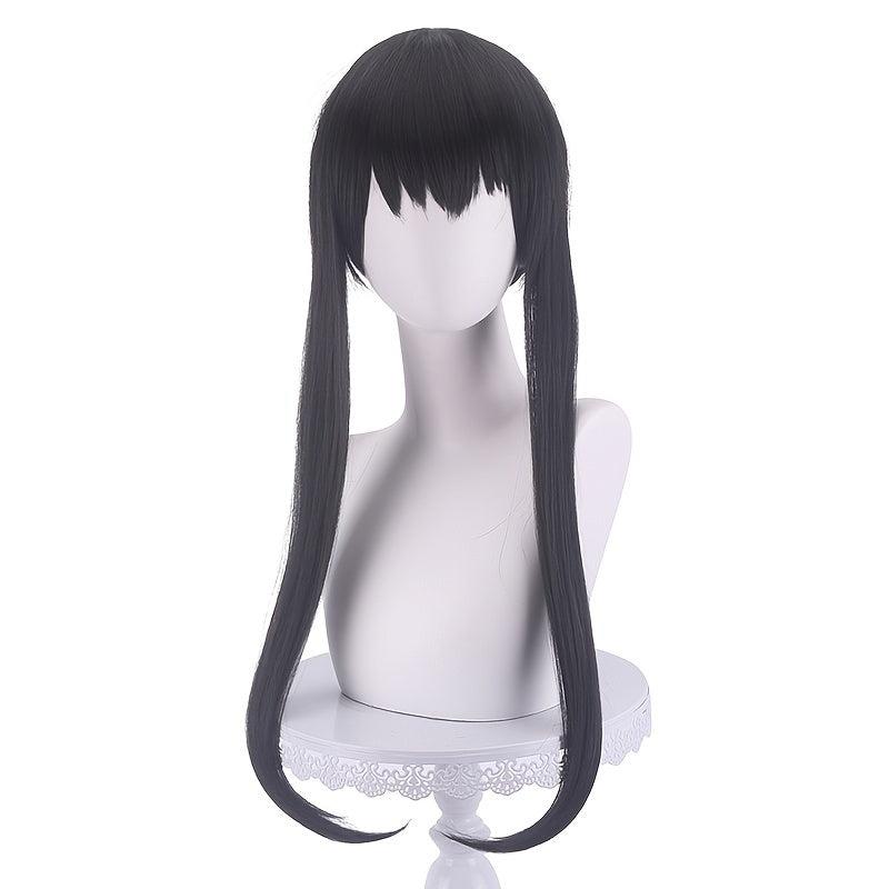 Long Straight Wig With Braids Synthetic Wig With Bangs