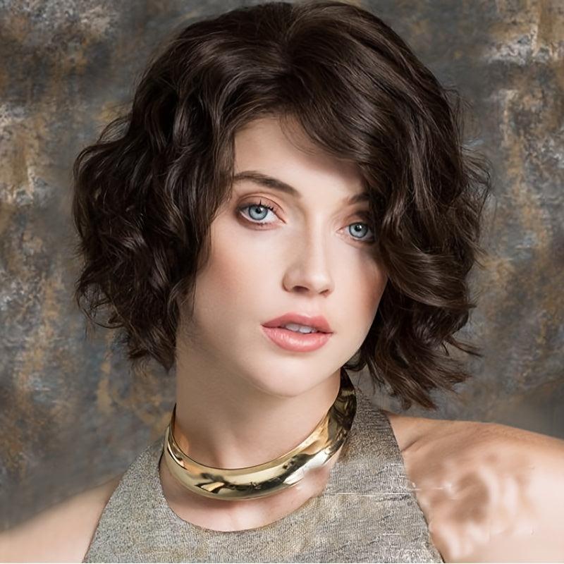 Short Curly Bob Wig Synthetic Wig With Bangs Anime Cosplay Wig