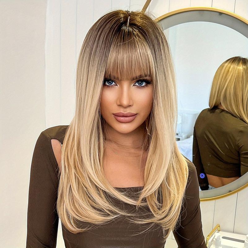 Long Wavy Hair With Bangs Synthetic Wig