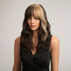Long Wavy Hair With Bangs Synthetic Wig