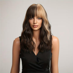 Long Wavy Hair With Bangs Synthetic Wig