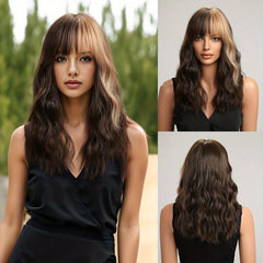 Long Wavy Hair With Bangs Synthetic Wig