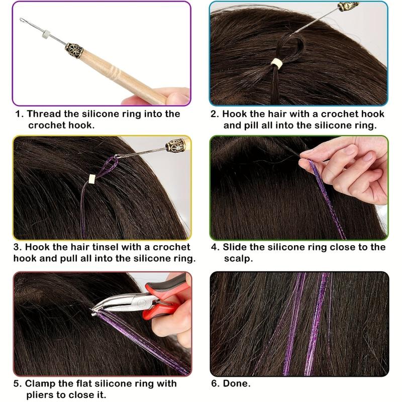 Hair Tinsel Kit 18 Colors 4320 Strands Tinsel Hair Extensions