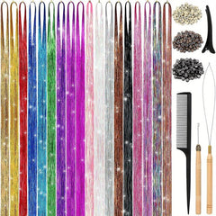 Hair Tinsel Kit 18 Colors 4320 Strands Tinsel Hair Extensions