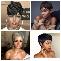 15 24 Cm Short Wavy Layered Wig with Bangs for Women
