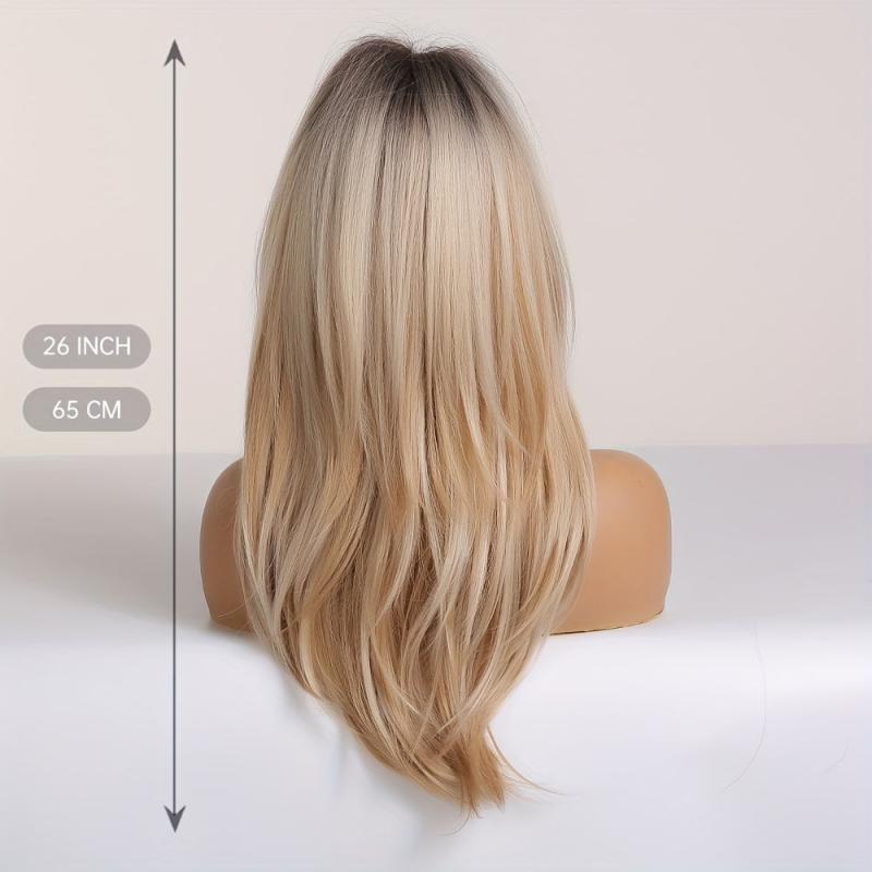 Long Straight Hair With Bangs Stylish Synthetic Wig For Women