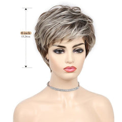 Short Pixie Cut Wig With Bangs Synthetic Layered Pixie Cut Wigs For Women