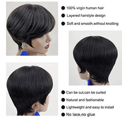 Short Pixie Cut Brazilian Virgin Human Hair Wig