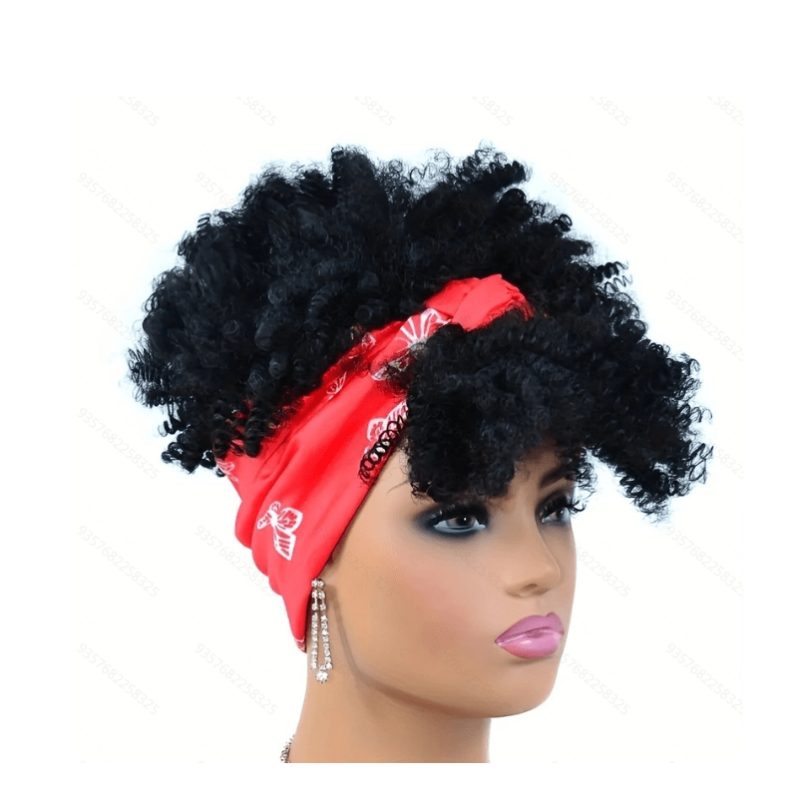Afro Kinky Curly Headband Wig for Women Fluffy Natural Synthetic Hair