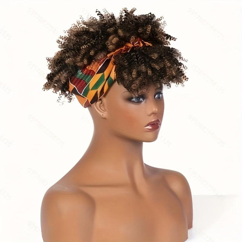 Afro Kinky Curly Headband Wig for Women Fluffy Natural Synthetic Hair