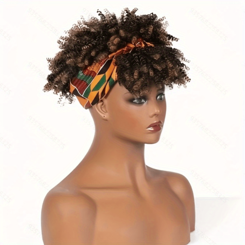 Afro Kinky Curly Headband Wig for Women Fluffy Natural Synthetic Hair