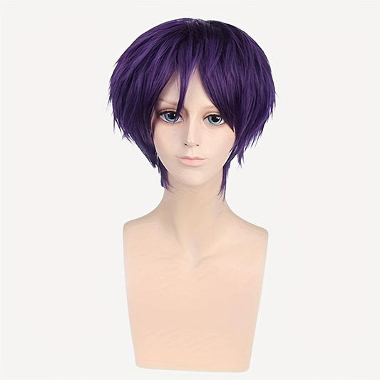 Short Straight Wig Synthetic Wig With Bangs Anime Cosplay Wig
