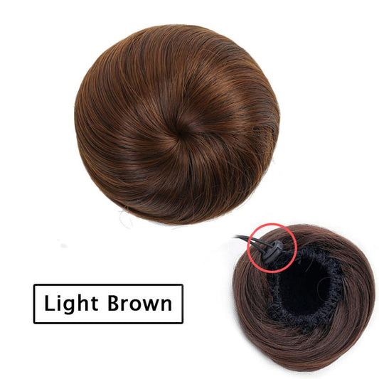 Synthetic Donut Bun Roll Wig for Women Easy to Apply Hairpiece Extensions