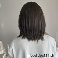 Short Bob Wigs With Bangs Straight Hair Synthetic Fiber Wigs