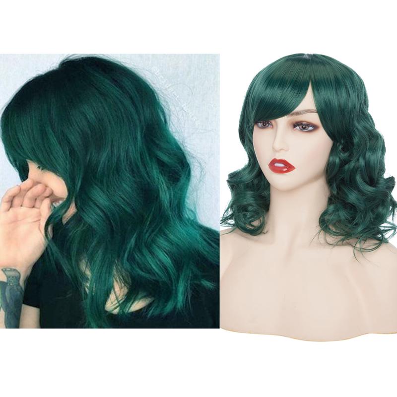 Pink Wavy Bob Wig with Bangs for Women - Cosplay Halloween Costume