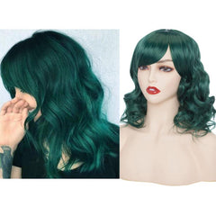 Pink Wavy Bob Wig with Bangs for Women - Cosplay Halloween Costume