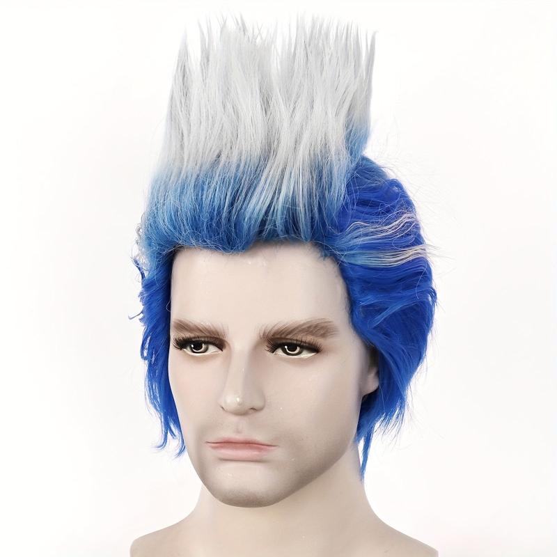 Short Straight Cosplay Wig Men Synthetic Hair Halloween Anime Party