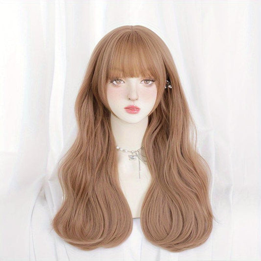 Long Wavy Hair Wig with Bangs for Party Cosplay Halloween