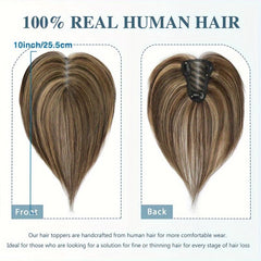 Human Hair Toppers for Women - Clip In Hair Piece No Bangs
